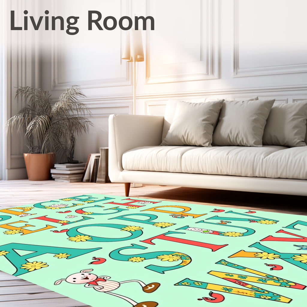 Whimsical Flower Alphabet Collection Rug