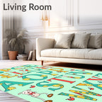 Whimsical Flower Alphabet Collection Rug