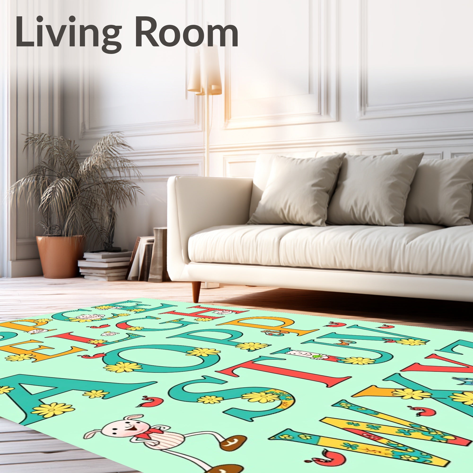 Whimsical Flower Alphabet Collection Rug