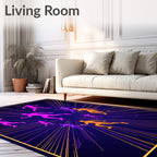 Vibrant Runners Magenta Orange Burst Rug