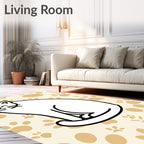 Simple Cat Paw Print Background Rug