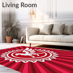 Crimson Griffin Sunburst Seal Rug