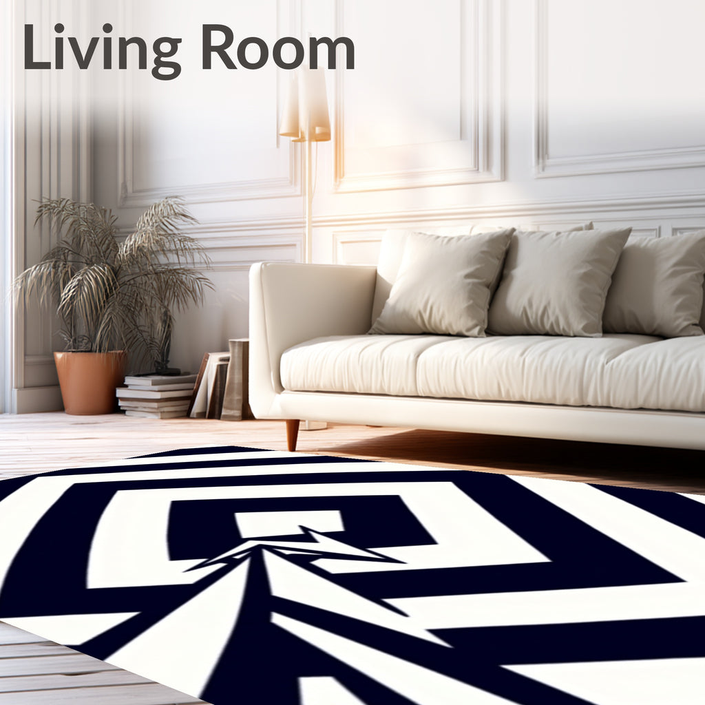 Monochromatic Abstract Optical Illusion Rug