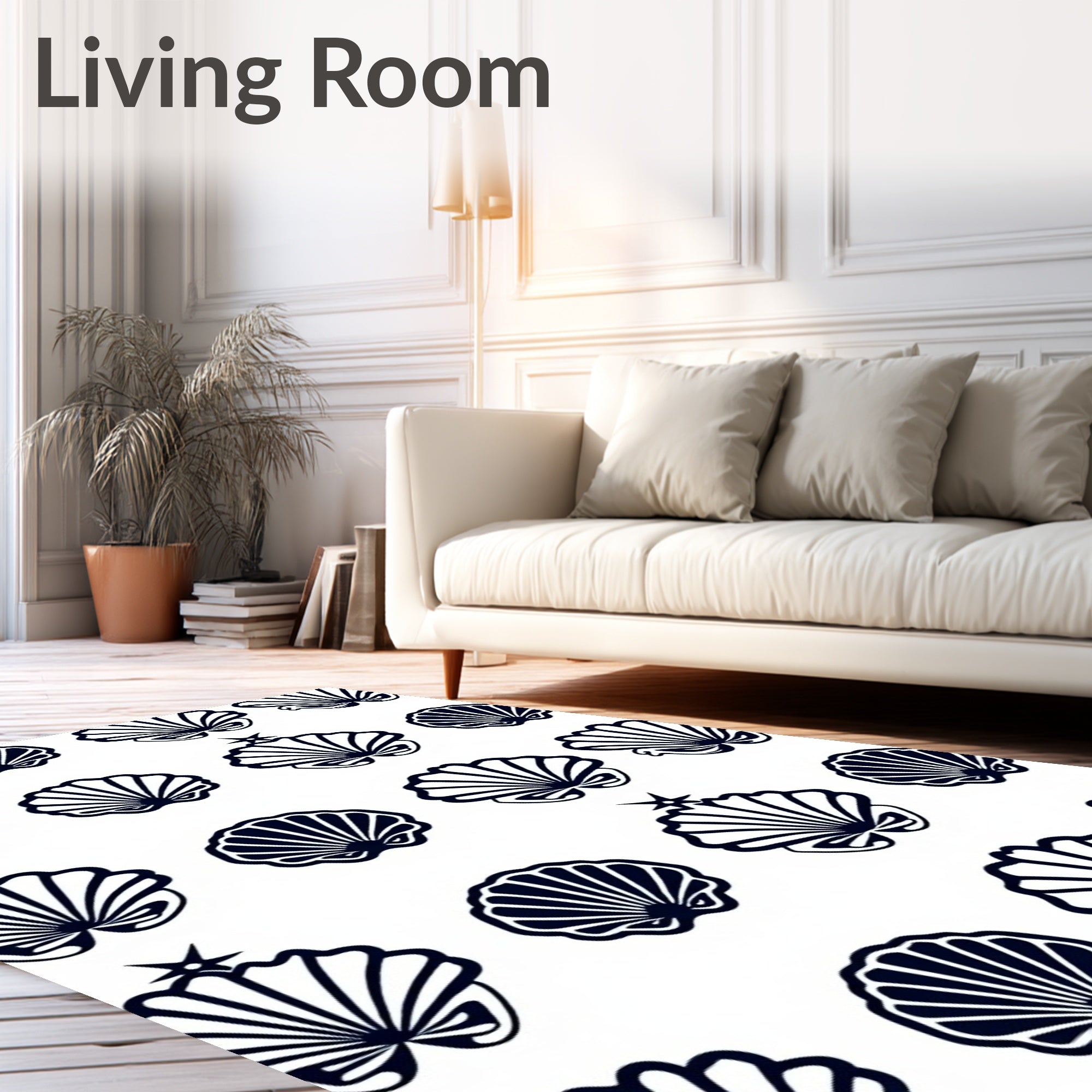 Navy Shell Collection Repeat Rug