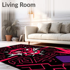 Fierce Pink Cybernetic Monster Graphic Rug