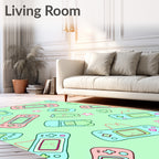Pastel Retro Game Boy Flower Rug