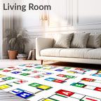 Bold Primary Color Block Letter Rug
