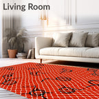 Crimson Net Swirls Rug