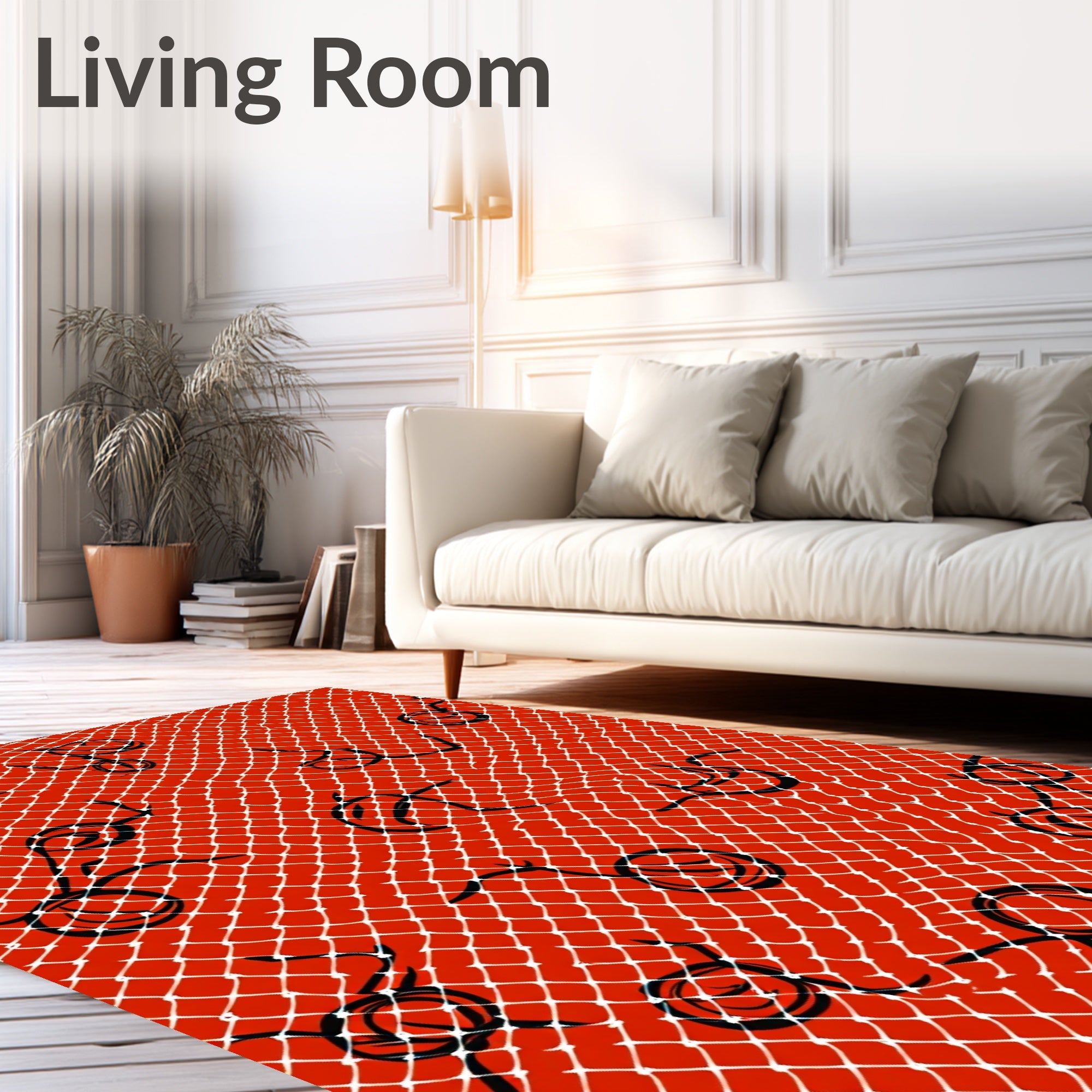 Crimson Net Swirls Rug