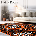 Bold Orange Starburst Medallion Rug