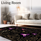 Golden Floral Dino Landscape Rug
