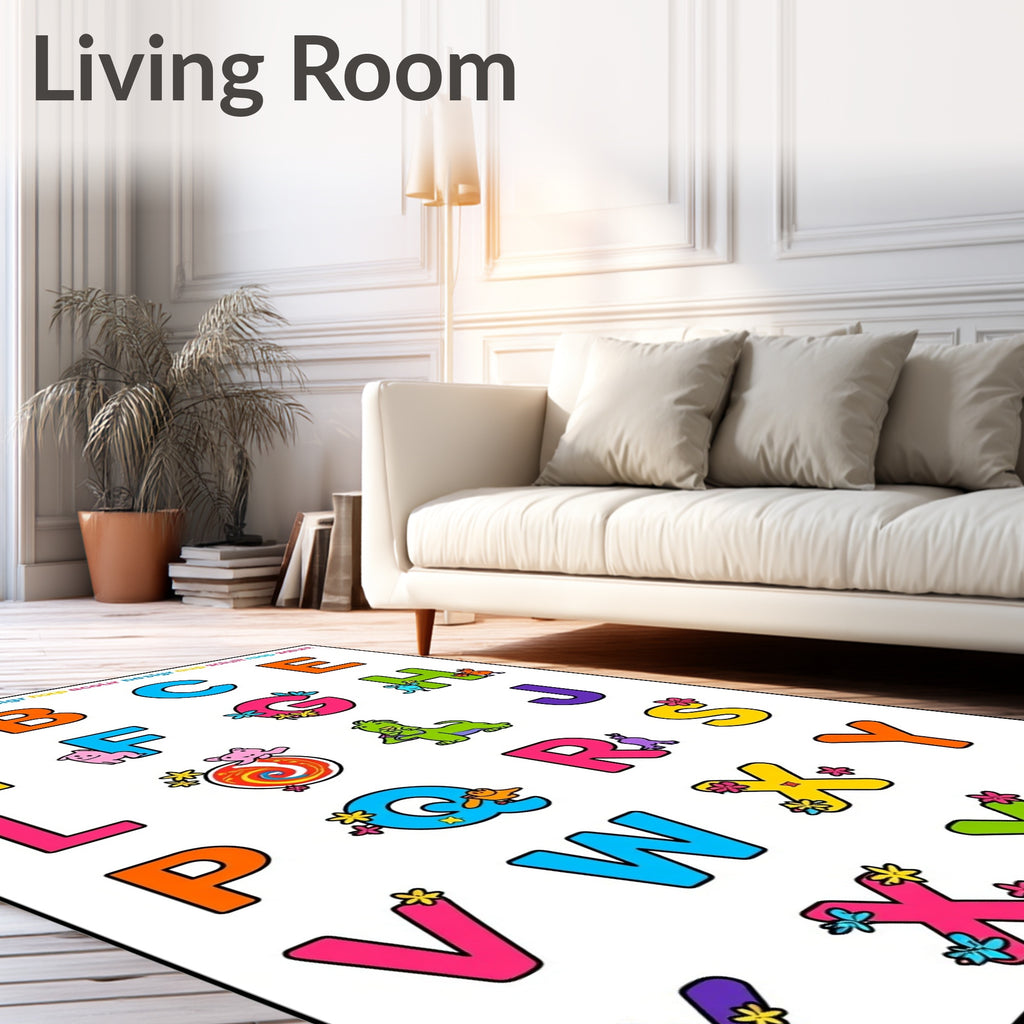 Alphabet Friends Fun Border Rug