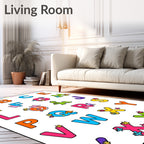 Alphabet Friends Fun Border Rug