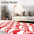 Crimson Scarlet Ribbon Swirl Rug