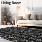 Monochromatic Abstract Swirl Vertical Panel Rug