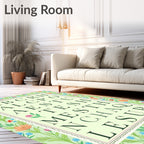Floral Garden Alphabet Collage Rug