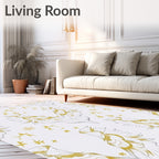 Golden Feather Winged Starburst Rug