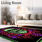 Radiant Skull Floral Border Rug