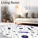 Cosmic Stars Rockets Space Exploration Rug