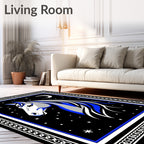 Sleek Blue Horse Night Sky Runner Rug