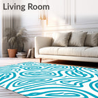 Aqua Swirls Organic Flow Rug
