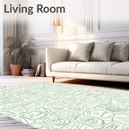 Green Hand Drawn Alphabet And Flora Rug
