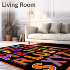 Bold Colorful Alphabet Art Rug