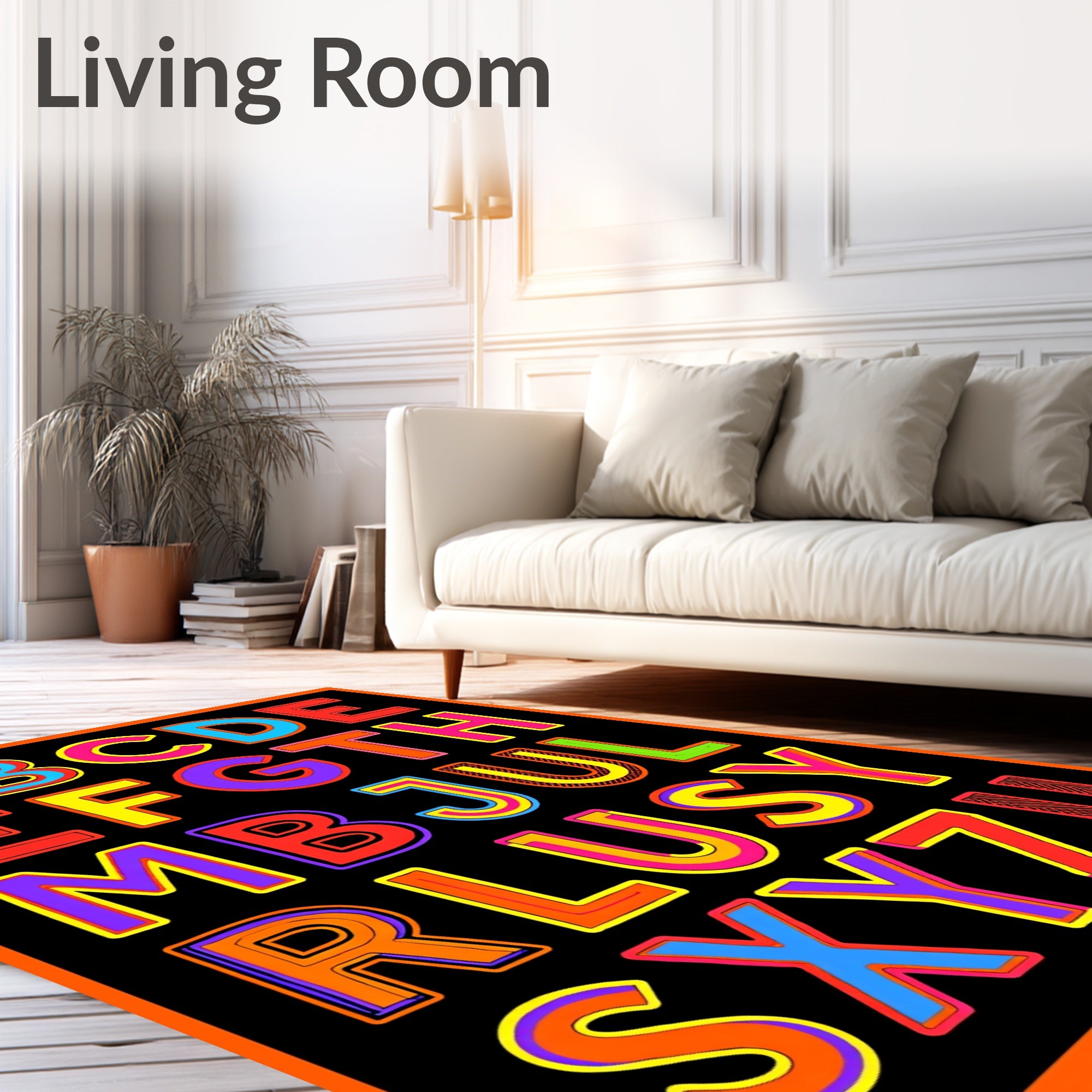 Bold Colorful Alphabet Art Rug
