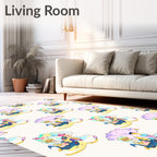 Whimsical Pastel Cloud Caravan Rug