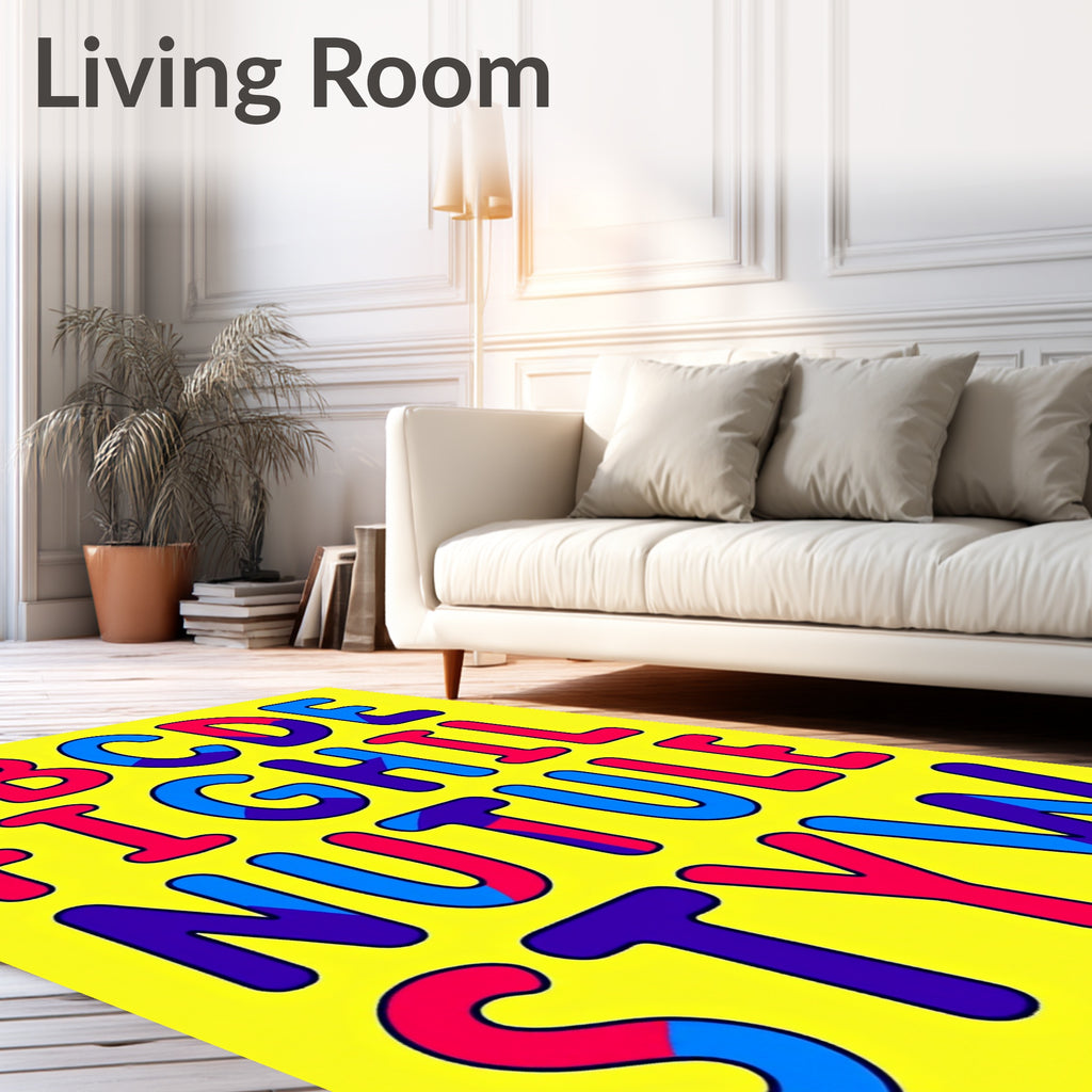 Bold Primary Alphabet Blocks Rug