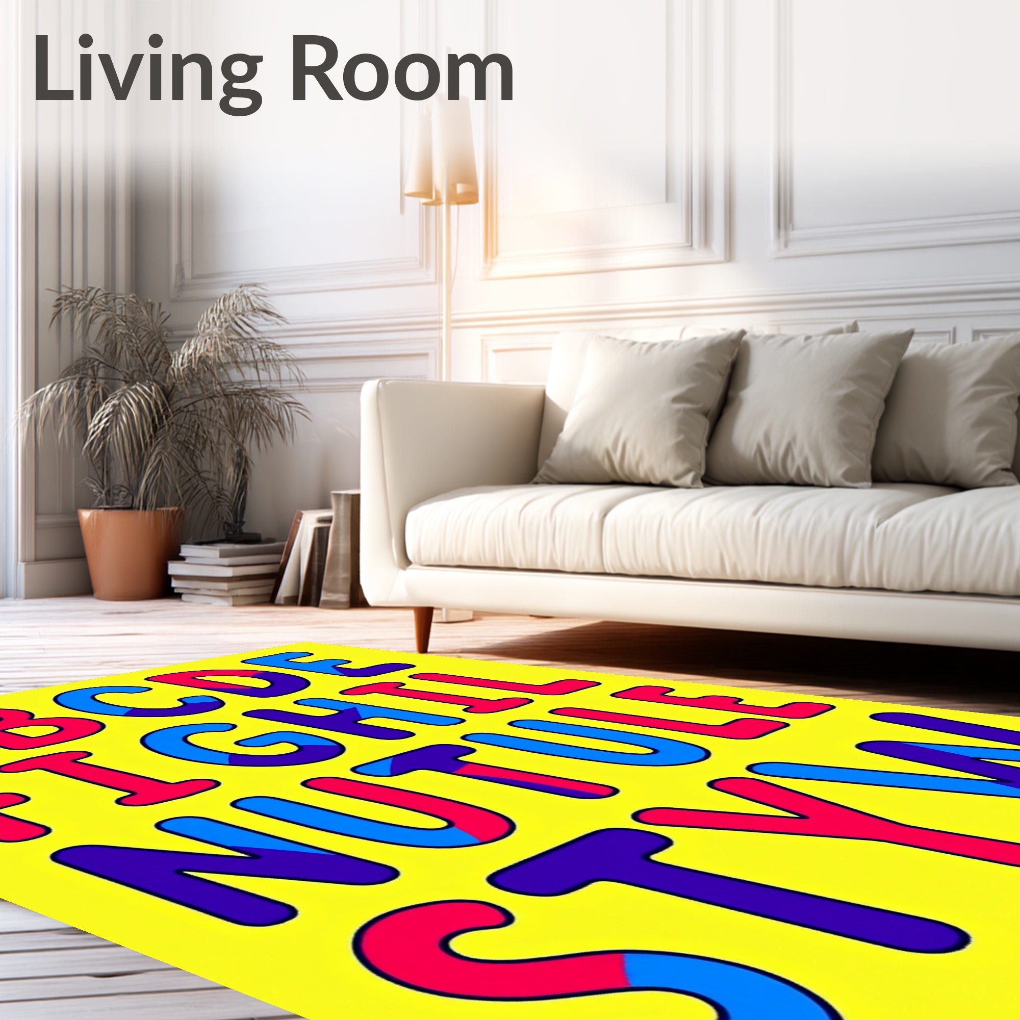 Bold Primary Alphabet Blocks Rug