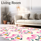 Whimsical Pink Heart Creature All Over Rug