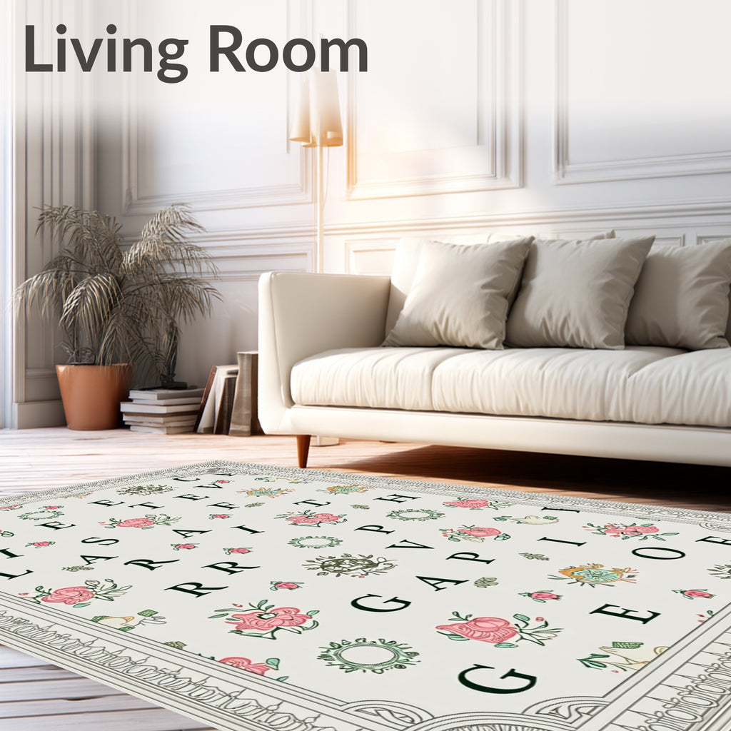 Floral Letter Arrangement Rug