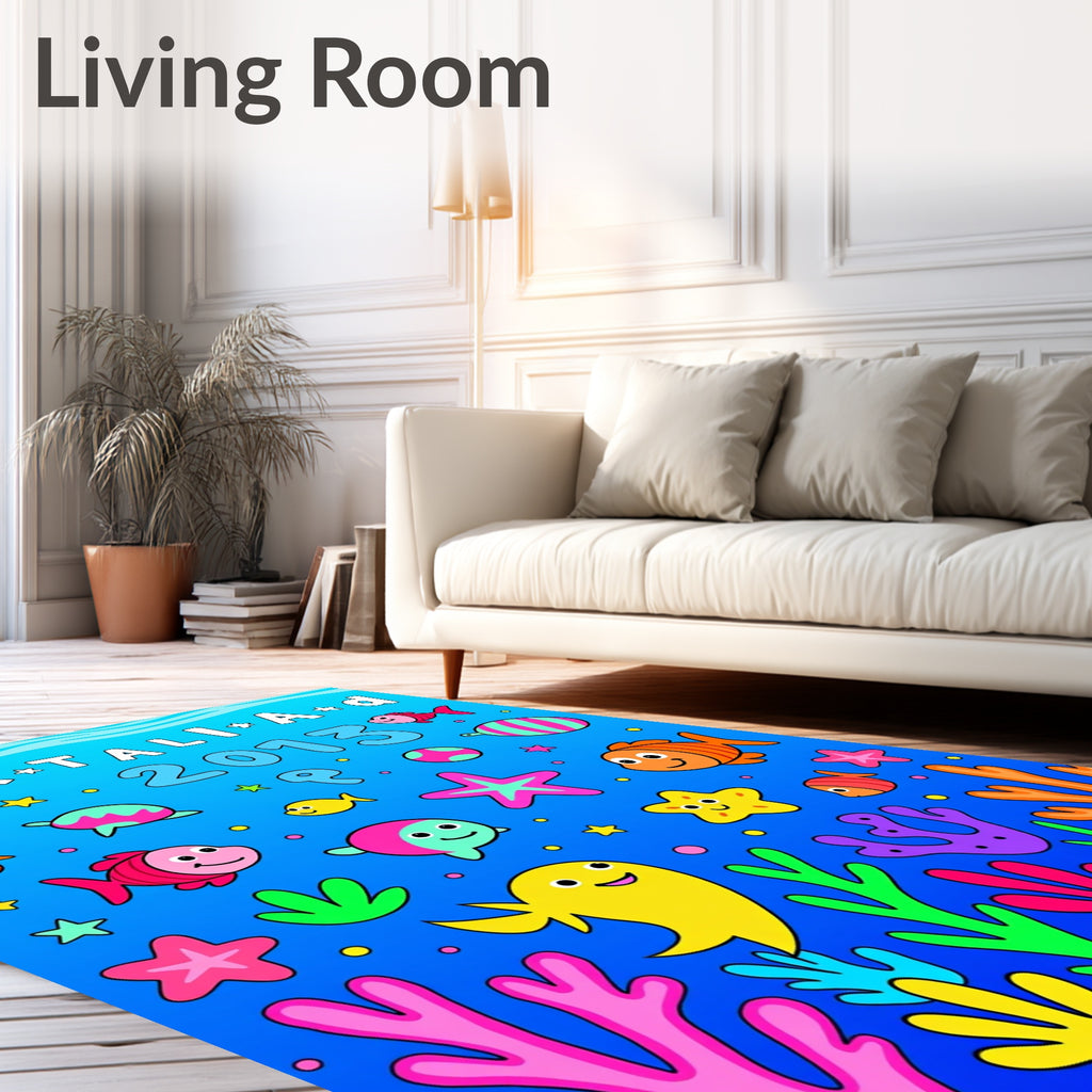 Happy Under the Sea Friends Coral Rug