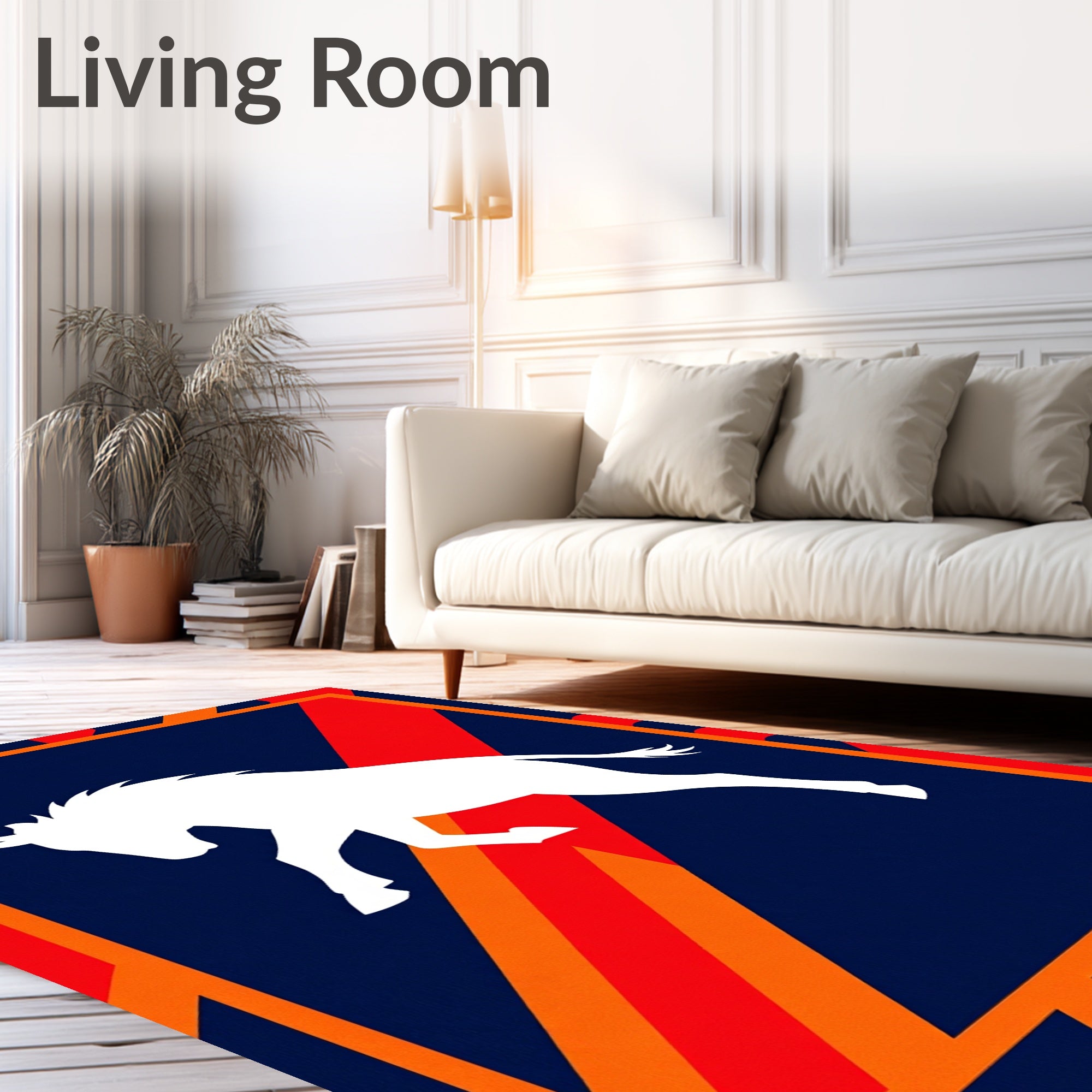 Bold White Stallion Dynamic Stripe Rug