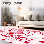 Pink Polka Dot Cat Face Rug