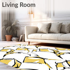 Bold Yellow Abstract Silhouette Rug