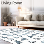 Playful Penguin Seal Colony Motif Rug