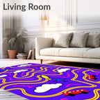 Whimsical Purple Transportation Maze Rug
