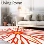 Radiant Sunburst Red Organic Fins Rug