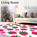 Bright Strawberry Floral Scatter Rug