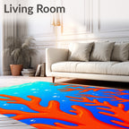 Vibrant Coral Reef Under Water Bubbles Rug