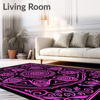 Vibrant Pink Floral Mandala Rug