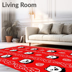 Cute Red Kitty Swirls Rug