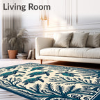 Teal Sea Turtle Starfish Marine Life Rug