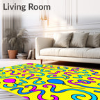Bright Yellow Party Streamer Balloon Rug