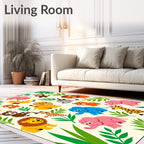Jungle Safari Animals Playful Arrangement Rug