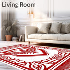 Crimson Crested Eagle Shield Rug