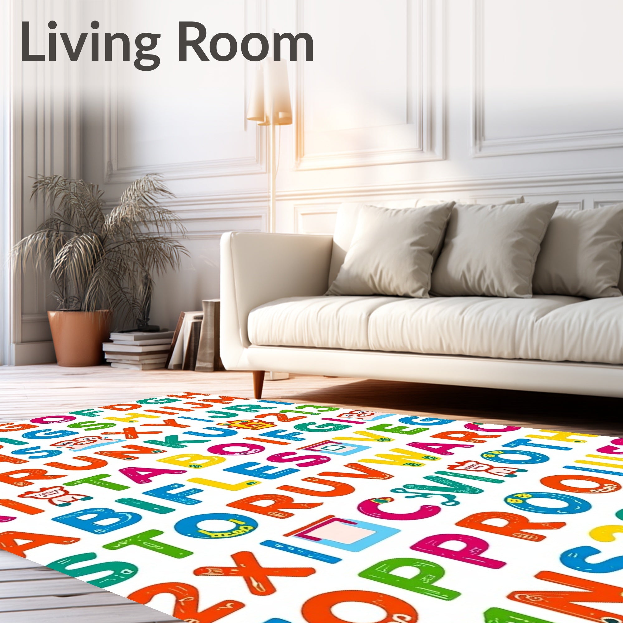 Alphabet Soup And Numbers Rug