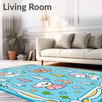 Whimsical Cute Animal Forest Woodland Rug